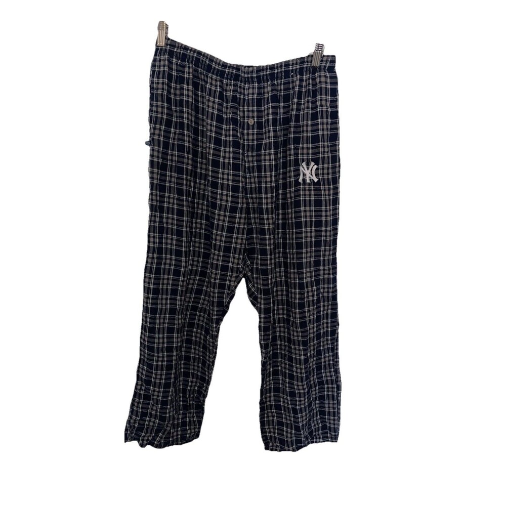 NEW YORK YANKEES MENS SLEEP LOUNGE PAJAMA PANT 31 In Waist 100% COTTON FLANNEL
